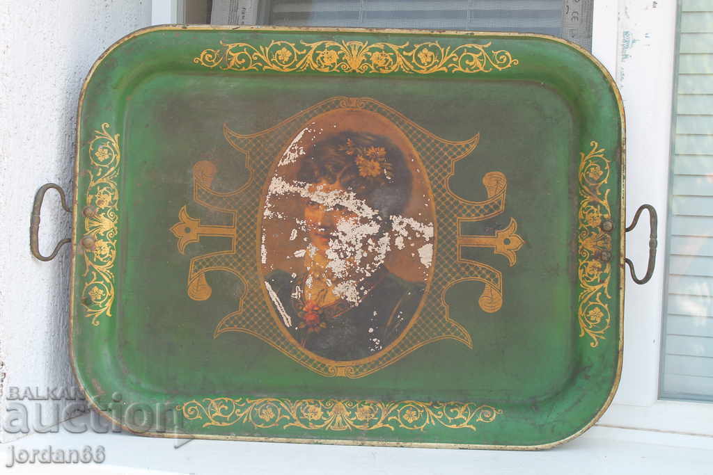 A large painted tray