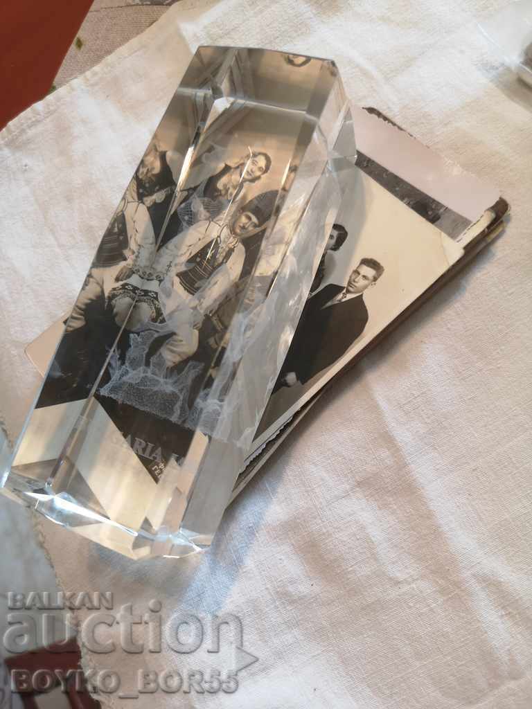 Crystal Paperweight Marine Motifs - 5 Crystal Paperweight Marine Motifs - 5