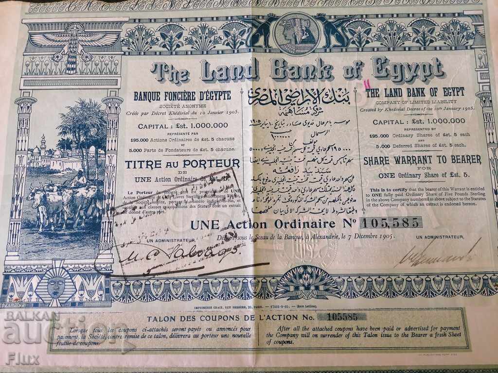 Action The Land Bank of Egypt | 1905 with price 67.50 BGN | € 34.51 Action The Land Bank of Egypt | 1905 with price 67.50 BGN | € 34.51