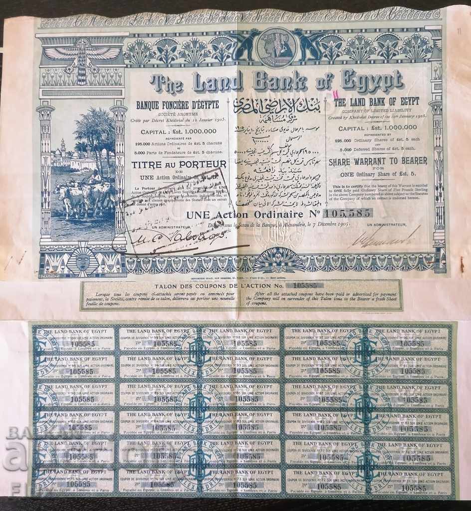 Акция | The Land Bank of Egypt | 1905г.