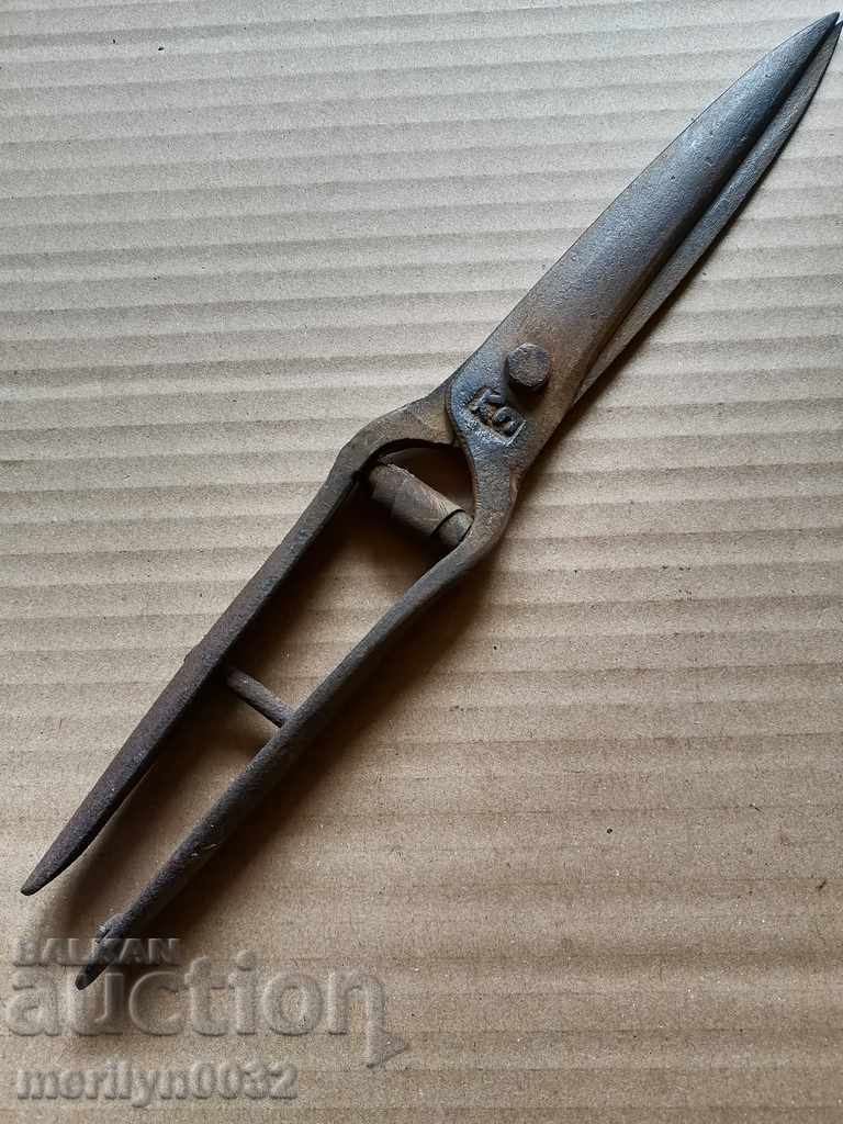 Old wrought iron scissors, knife, wrought iron scissors with price 59.00 BGN | € 30.17 Old wrought iron scissors, knife, wrought iron scissors with price 59.00 BGN | € 30.17