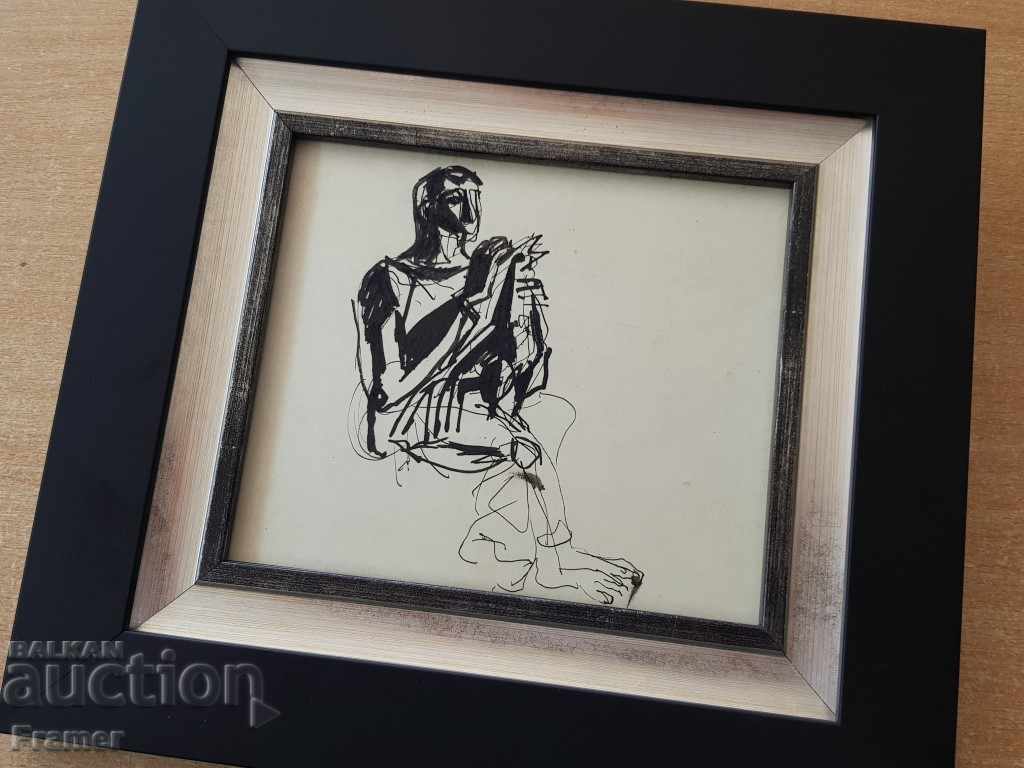 Auction Atanas Yaranov 1940-1988 Singers - man and bird Original Auction Atanas Yaranov 1940-1988 Singers - man and bird Original