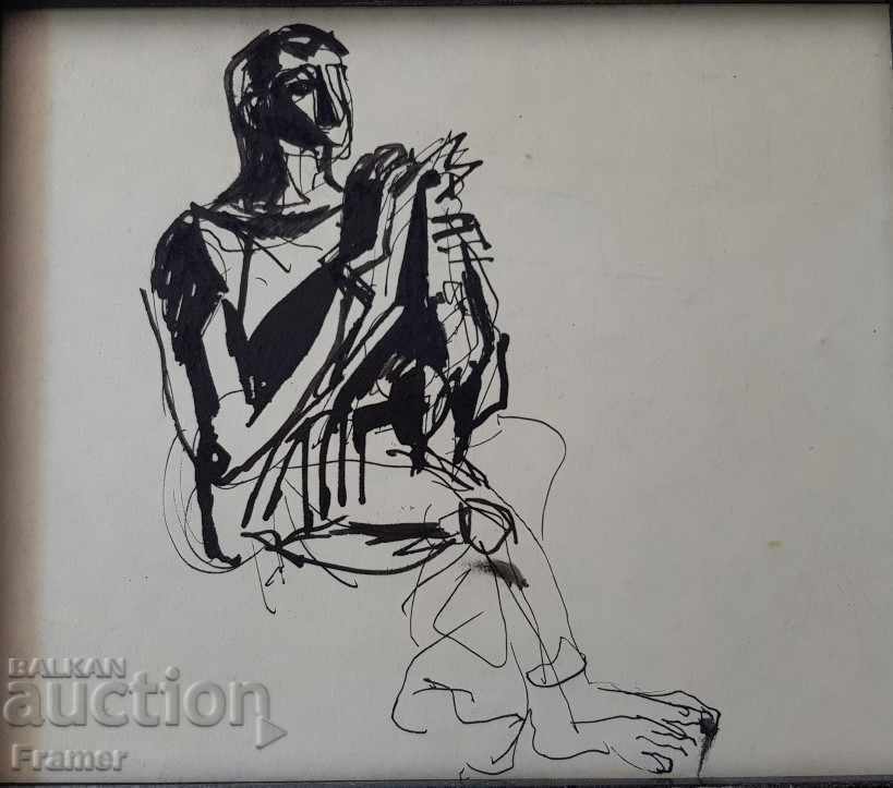 Delivery of Atanas Yaranov 1940-1988 Singers - man and bird Original Delivery of Atanas Yaranov 1940-1988 Singers - man and bird Original