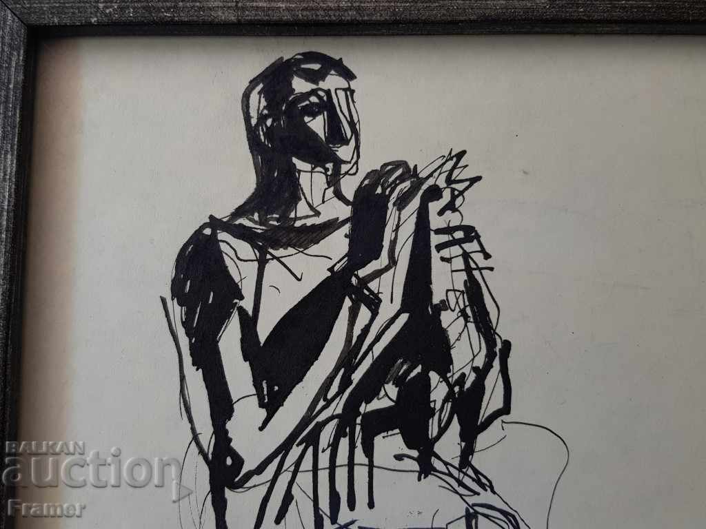 Atanas Yaranov 1940-1988 Singers - man and bird Original - 5 Atanas Yaranov 1940-1988 Singers - man and bird Original - 5