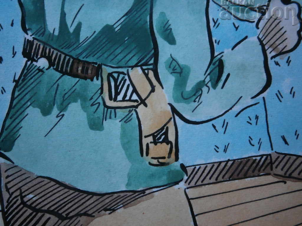 Drawing painting watercolor 40s WW2 WWII - 6