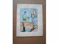 Drawing painting watercolor 40s WW2 WWII