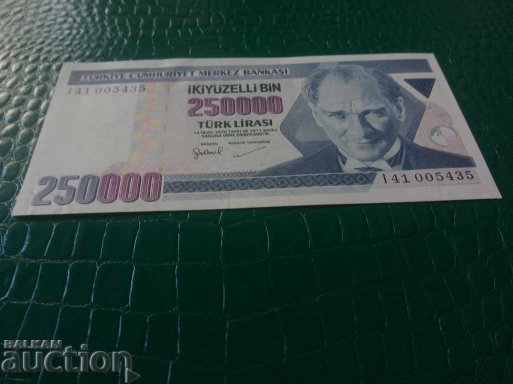 Turcia lire turcești 250.000 din 1970 UNC