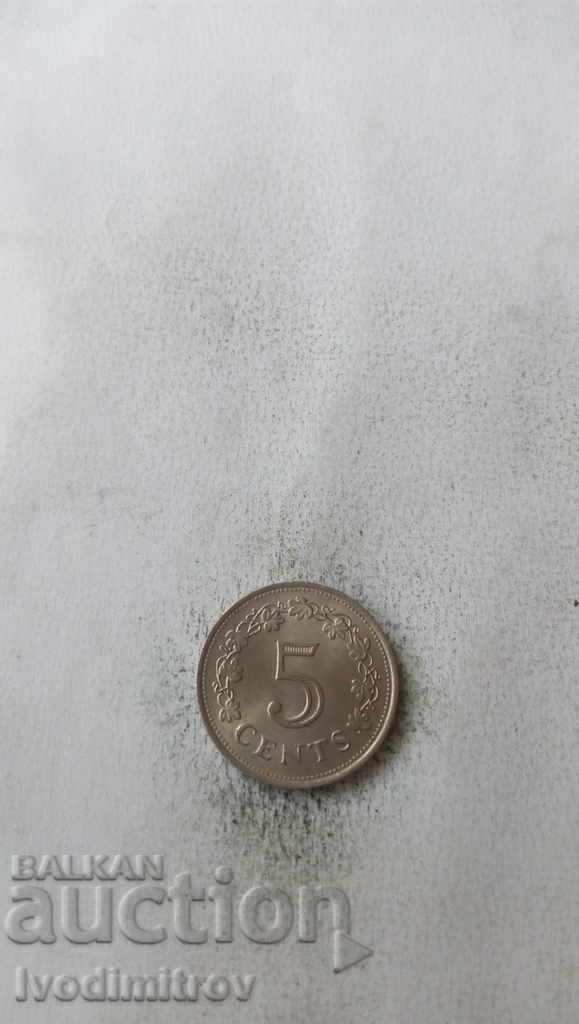 Малта 5 цента 1977