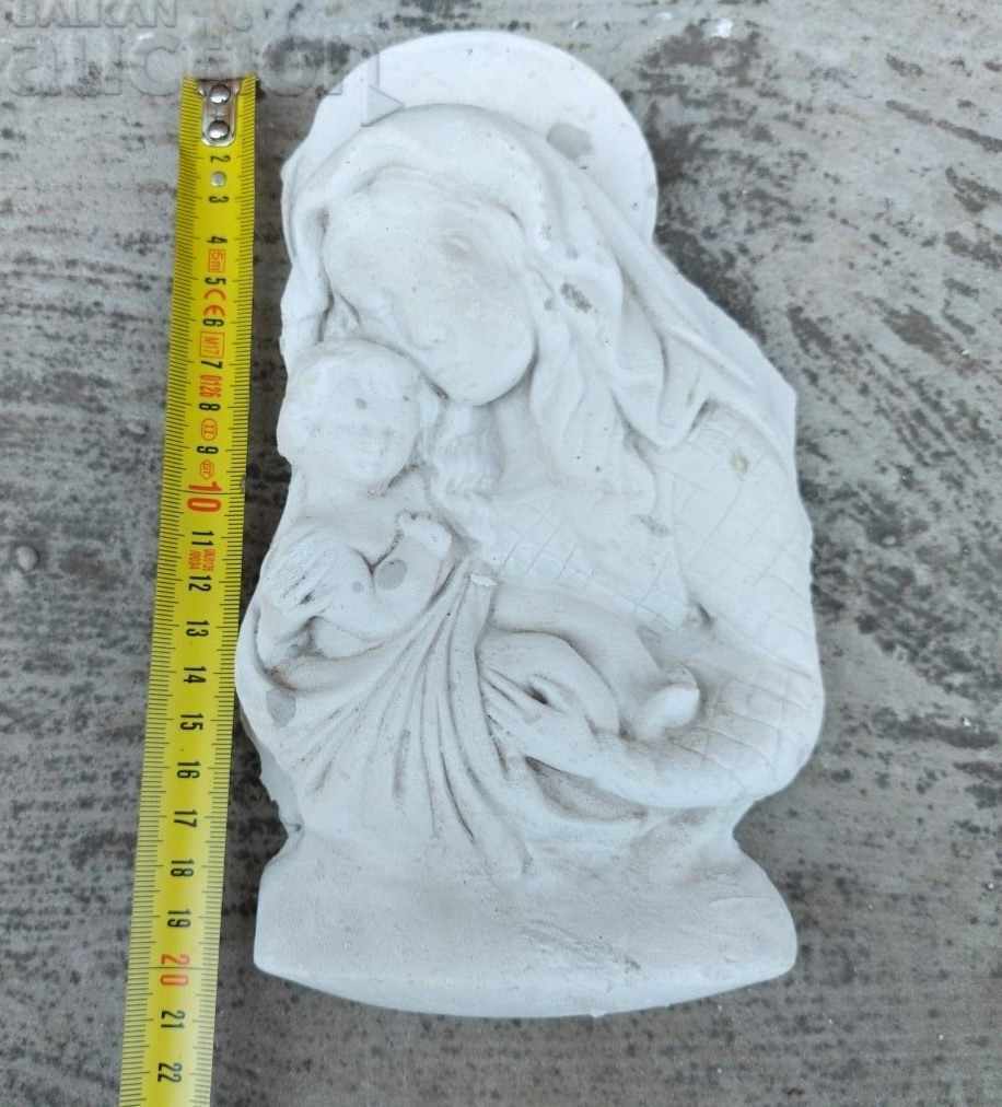 Auction PLASTER PANEL OF THE VIRGIN MARY JESUS CHRIST ICON Auction PLASTER PANEL OF THE VIRGIN MARY JESUS CHRIST ICON