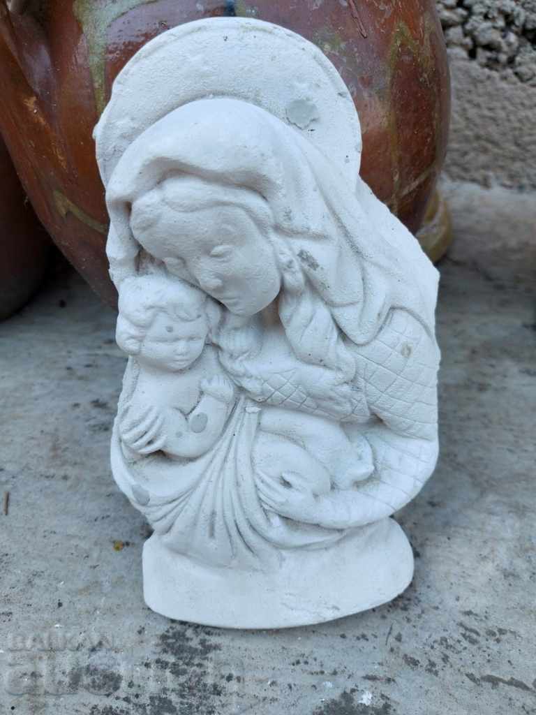 PLASTER PANEL OF THE VIRGIN MARY JESUS CHRIST ICON