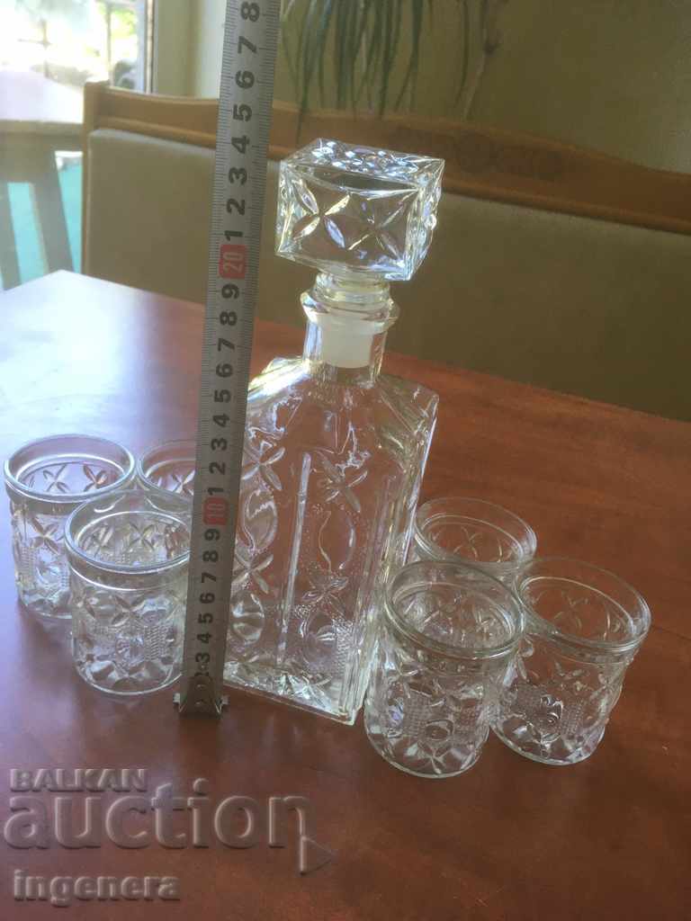 SERVICE FOR BRANDY THICK RELIEF GLASS FROM SOCA - 5 SERVICE FOR BRANDY THICK RELIEF GLASS FROM SOCA - 5