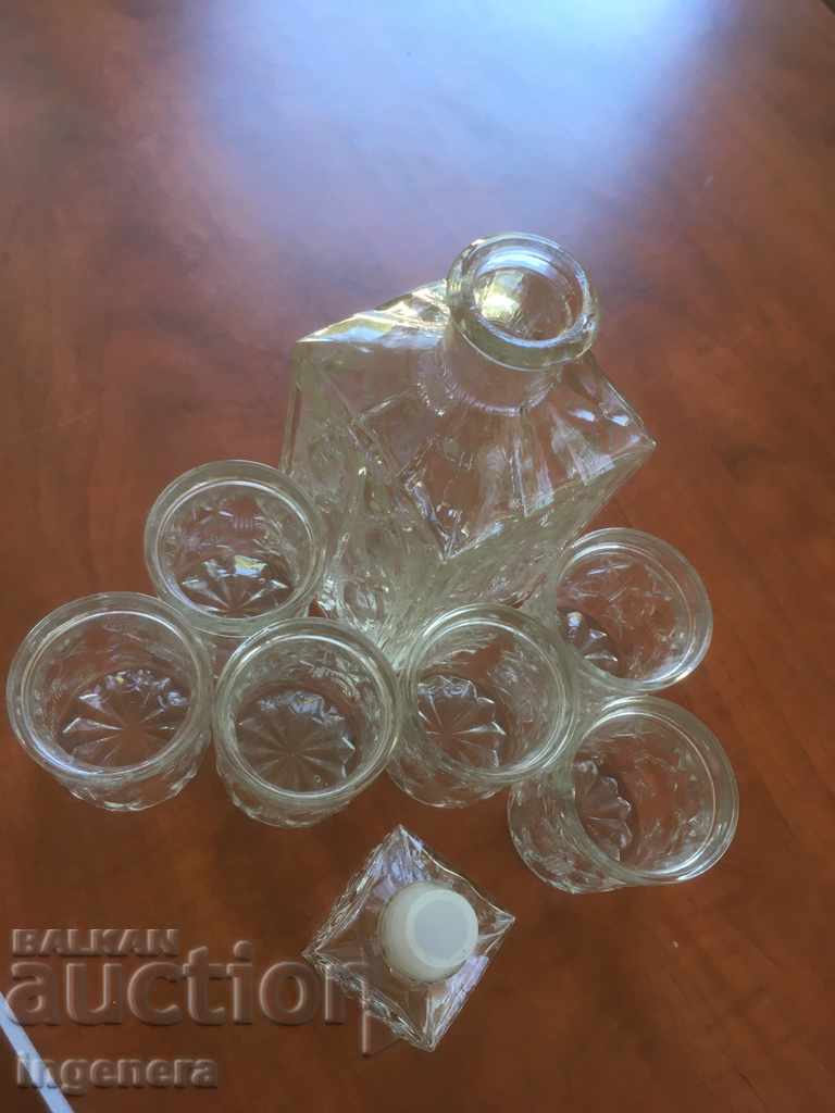 SERVICE FOR BRANDY THICK RELIEF GLASS FROM SOCA - 6 SERVICE FOR BRANDY THICK RELIEF GLASS FROM SOCA - 6