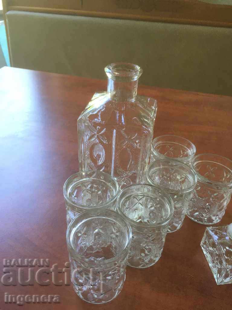 SERVICE FOR BRANDY THICK RELIEF GLASS FROM SOCA - 7 SERVICE FOR BRANDY THICK RELIEF GLASS FROM SOCA - 7