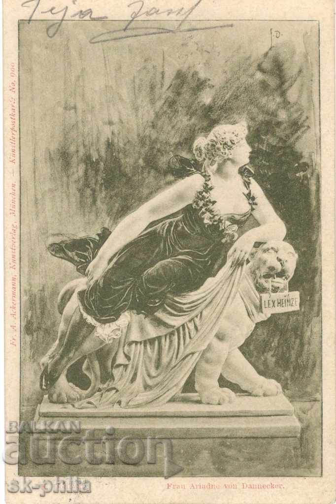 Postcard - Sculpture - Ariadne and the Lion