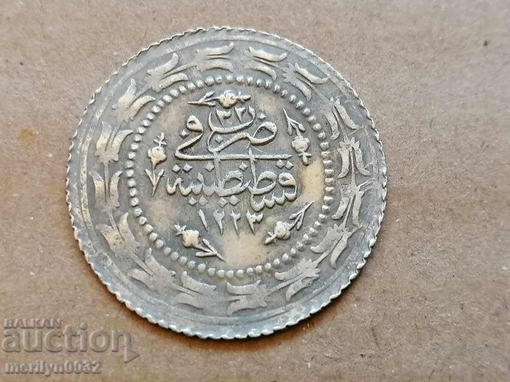 Turkish silver coin 3.2 grams of silver 465/1000 Mahmud 2nd with price 58.00 BGN | € 29.65 Turkish silver coin 3.2 grams of silver 465/1000 Mahmud 2nd with price 58.00 BGN | € 29.65