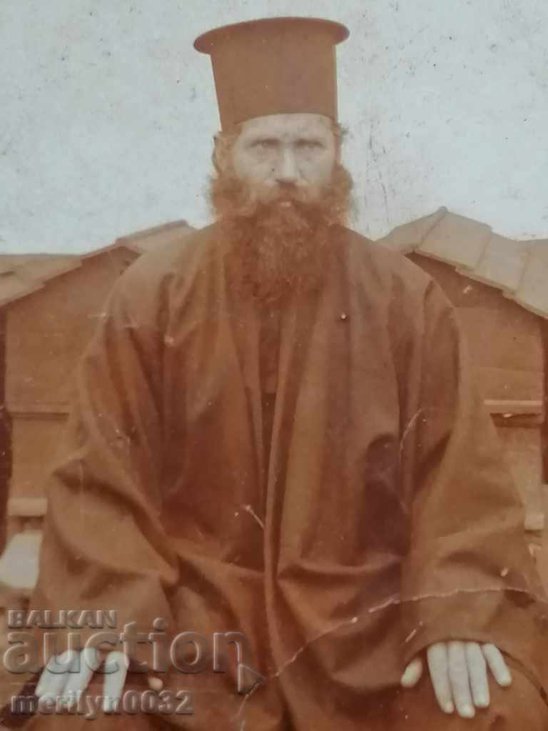 Стара снимка ФОТОГРАФИЯ  свещеник отец  дядо поп