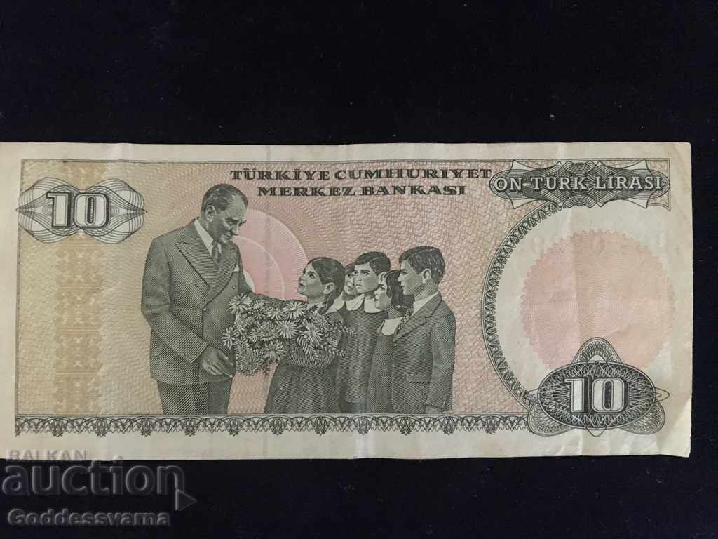 Turkey 10 Lirasi 1970 Pick 192 Ref 2957 with price 2.00 BGN | € 1.02 Turkey 10 Lirasi 1970 Pick 192 Ref 2957 with price 2.00 BGN | € 1.02