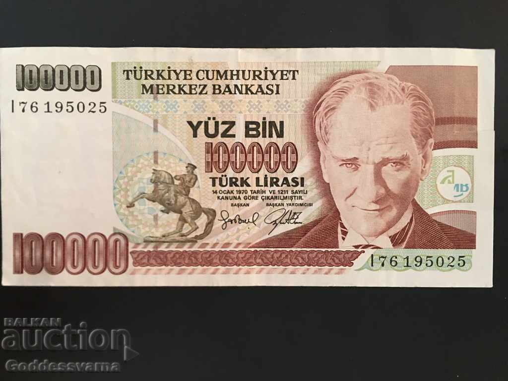 Turkey 100000 Lirasi 1970 (1997) Pick 206 Ref 5025