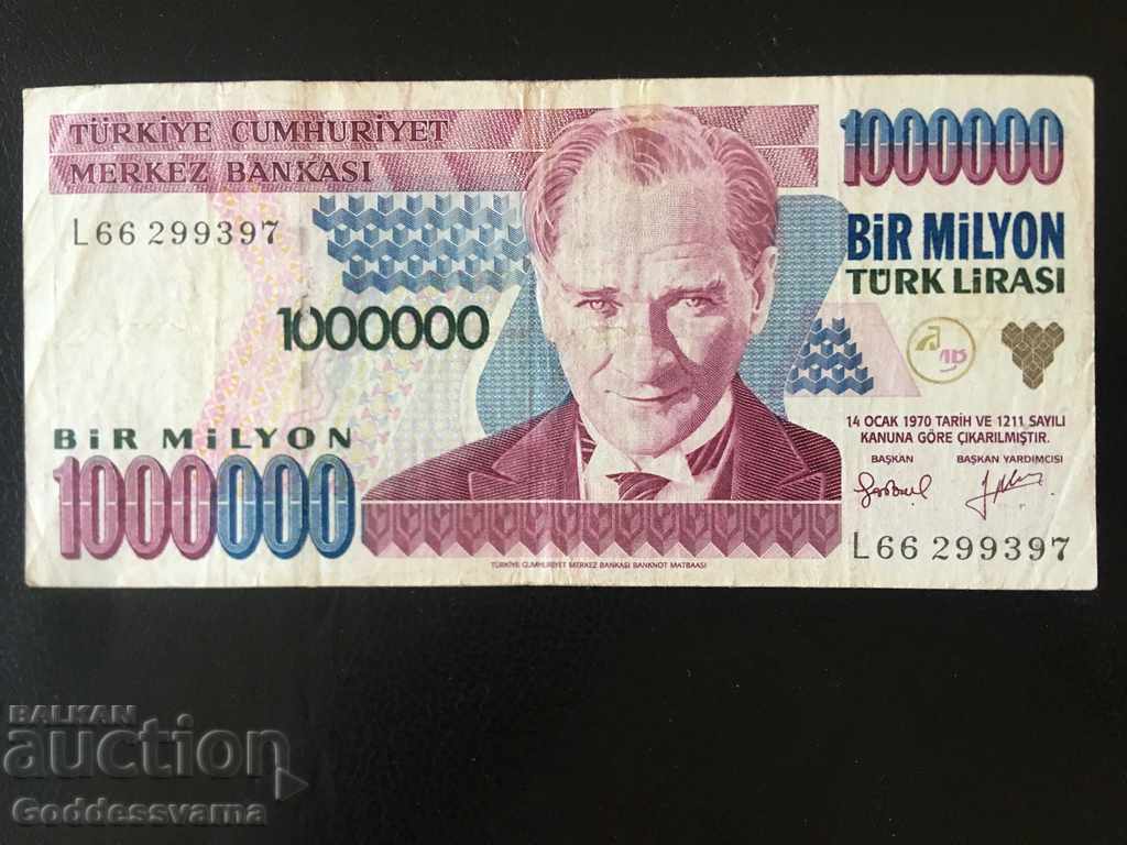 Turkey 1000000 Lirasi 1970 (1995) Pick 209 Ref 9397