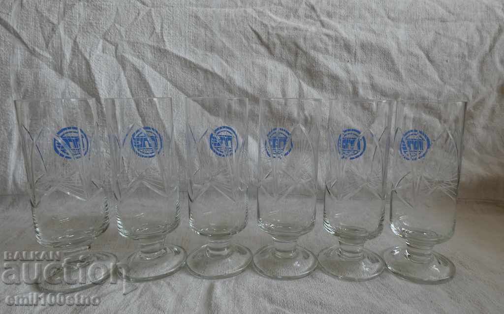 Service crystal 6 glasses for water or beer Mototechnika Varna - 6
