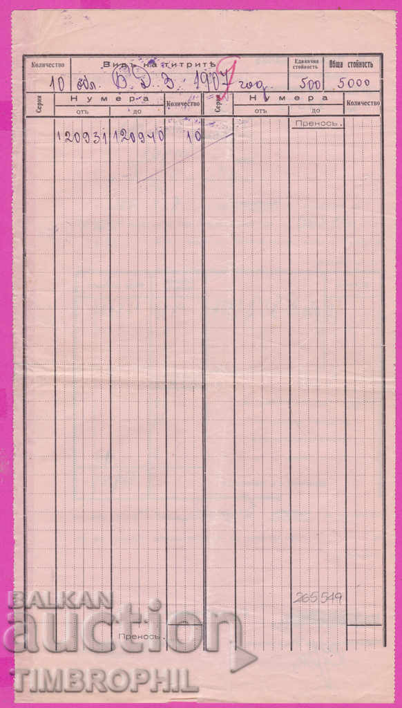 265549 / Bulgarian National Bank Values Service Sofia 1931 - 5 265549 / Bulgarian National Bank Values Service Sofia 1931 - 5