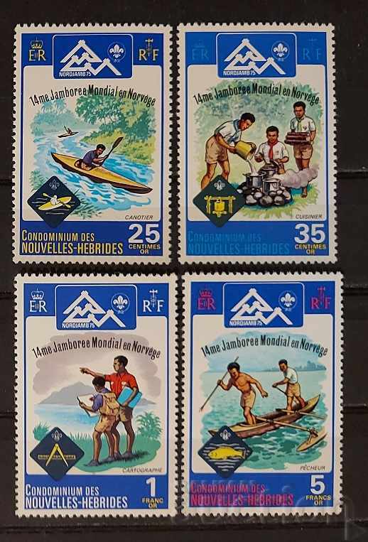 Vanuatu / New Hebrides 1975 Scouts Versiunea franceză MNH