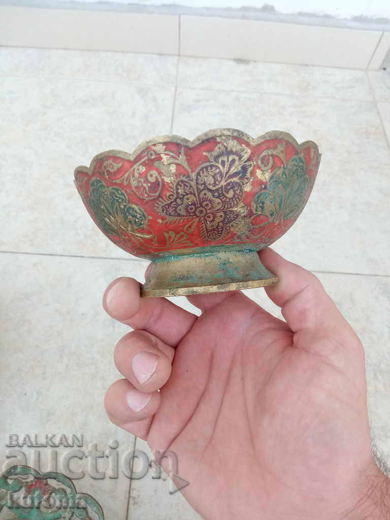 Old Indian bronze fruit bowls bought - 6