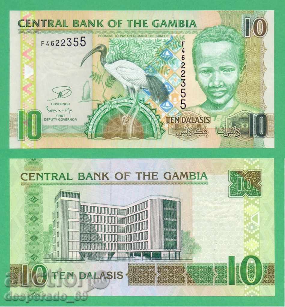 (¯` '•. GAMBIA 10 dalasi 2013 UNC ¸. •' '°)
