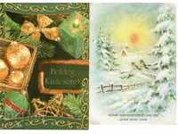 Old card - greeting card - Merry Christmas! - 2 pcs