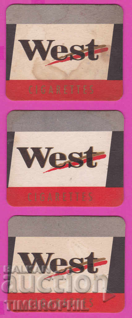 Auction 266120 / Beer Beer pad WEST cigarettes - 3 pieces Auction 266120 / Beer Beer pad WEST cigarettes - 3 pieces