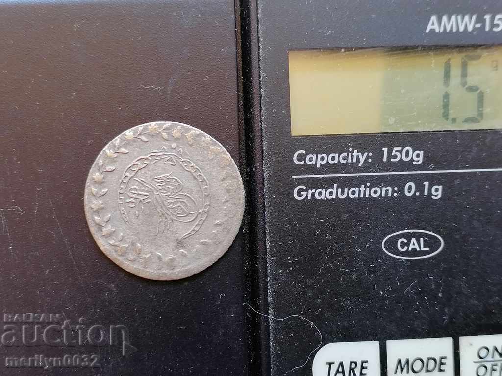Ottoman coin 1.5 grams of silver 220/1000 Mahmoud 2nd - 5 Ottoman coin 1.5 grams of silver 220/1000 Mahmoud 2nd - 5