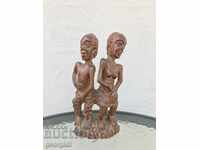 Figură sculptată în lemn - artă africană №0458