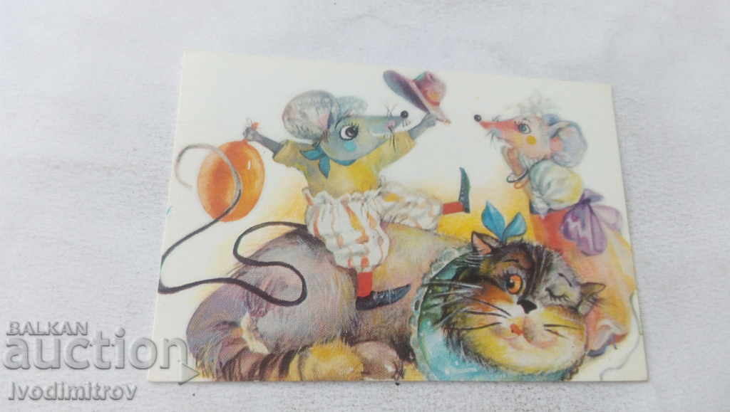 Calendar Two mice and a cat 1989