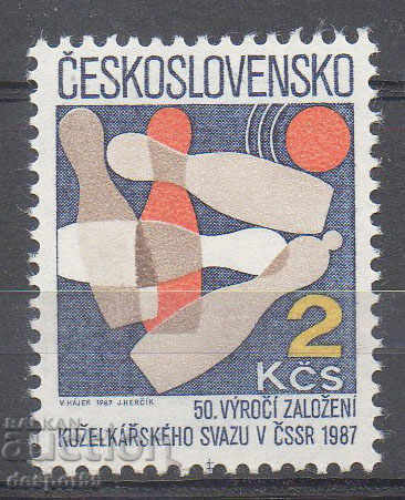 1987. Чехословакия. 50 г. Чехословашка федерация по боулинг.