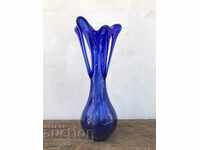 Unique handmade vase made of cobalt glass. №0470