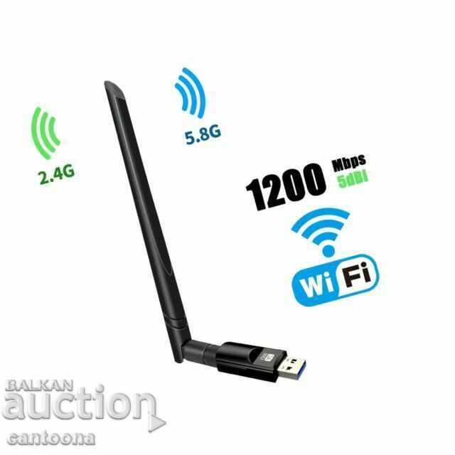 AC1200 Mbps network adapter, Wireless-AC, USB 3.0, 5dBi
