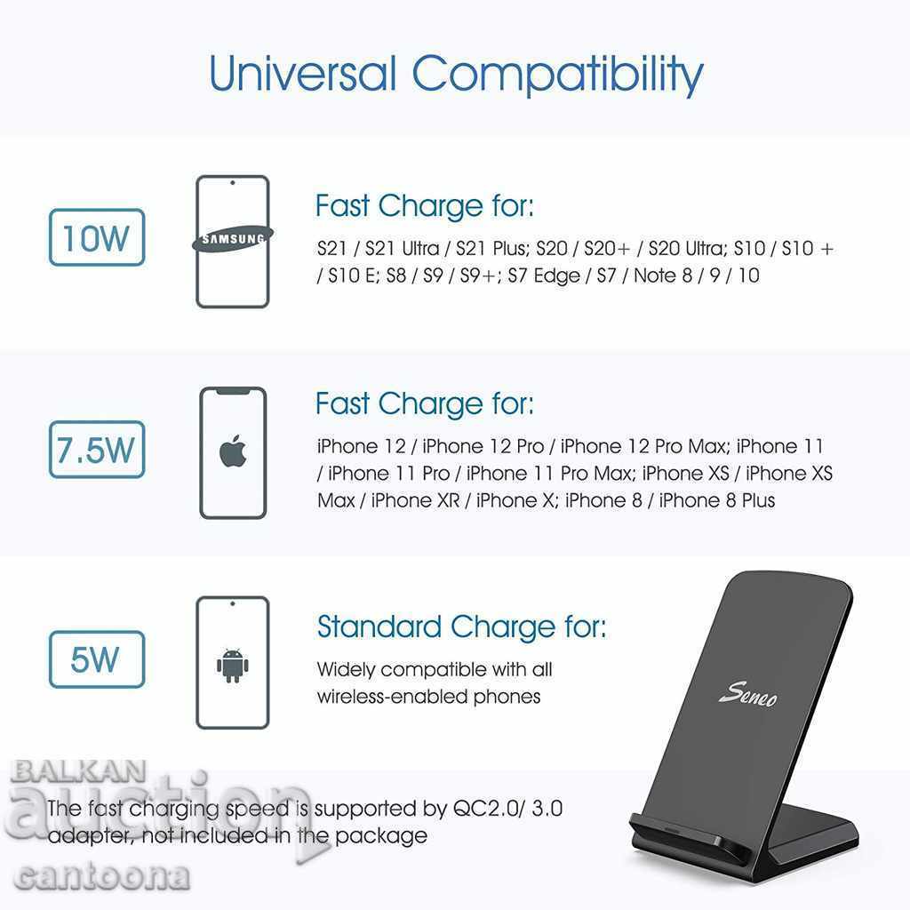 Livrarea Încărcător Seneo, 15W, fără fir, QC 2.0 / 3.0