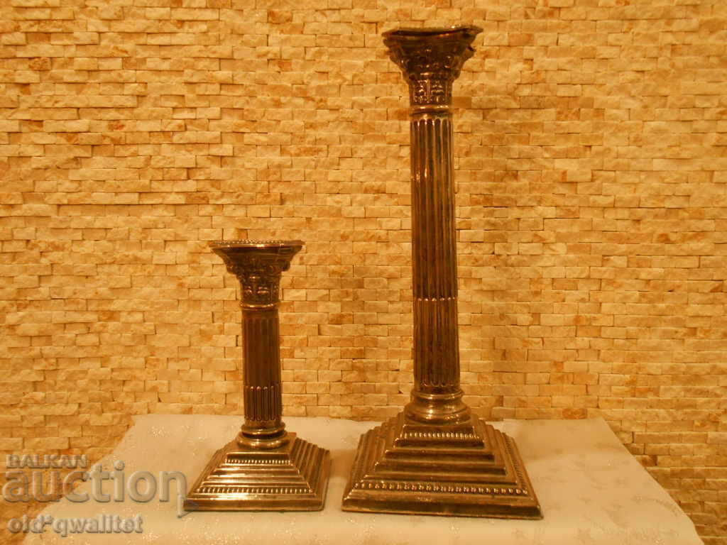 Silver-plated CANDLES, 2 pcs. with STAMPS - 7 Silver-plated CANDLES, 2 pcs. with STAMPS - 7