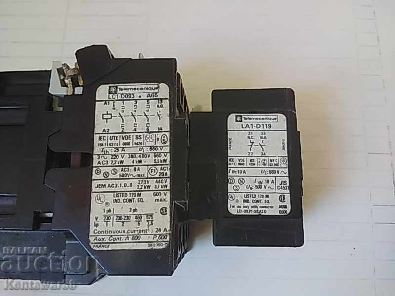 Четириполюсен контактор Telemecanique 600V 25A - нов с цена 21.00 лв. | € 10.74 Четириполюсен контактор Telemecanique 600V 25A - нов с цена 21.00 лв. | € 10.74