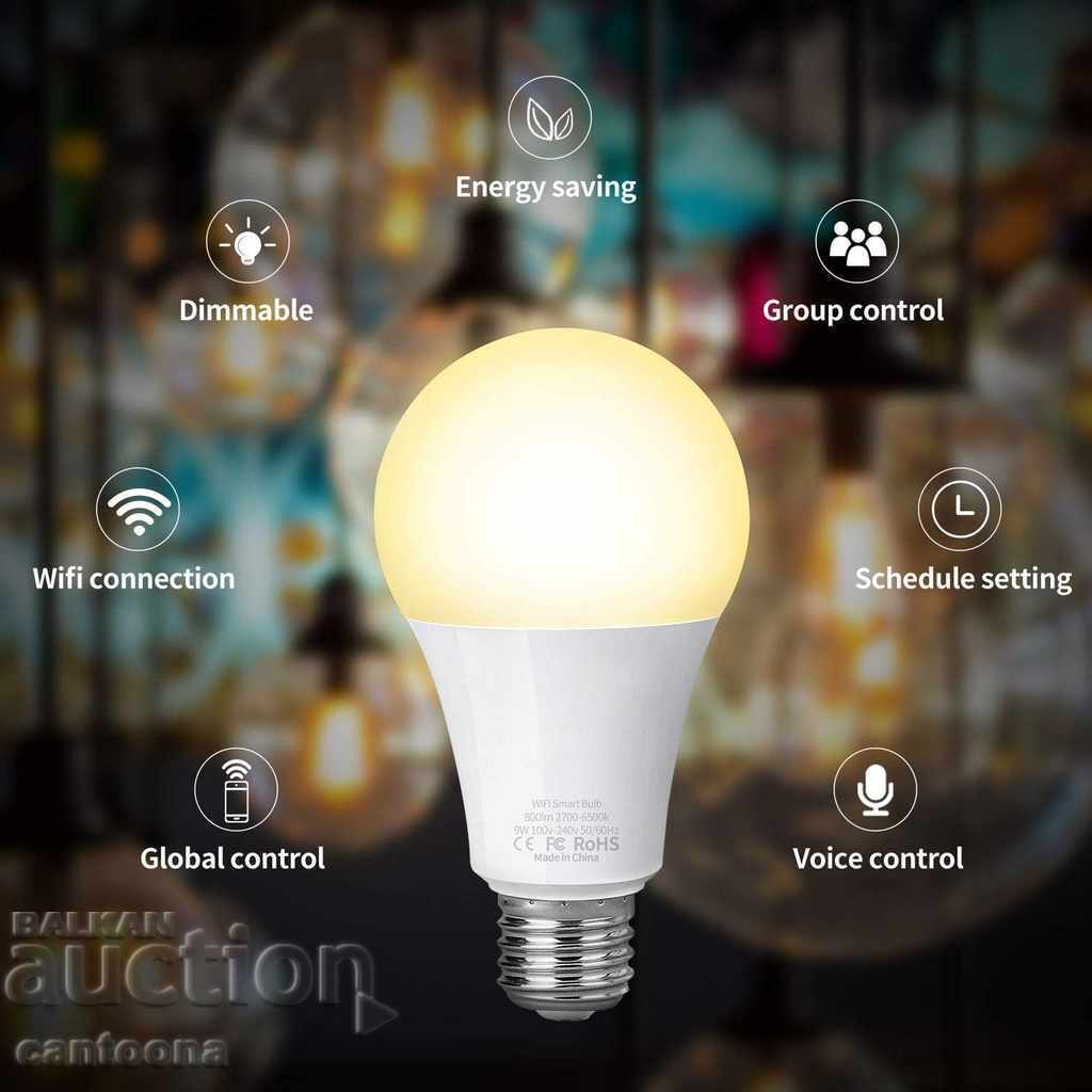 10W, 900LM Smart Wi-Fi LED Light Bulb, 2700-6500K, Alexa with price 11.98 BGN | € 6.13 10W, 900LM Smart Wi-Fi LED Light Bulb, 2700-6500K, Alexa with price 11.98 BGN | € 6.13