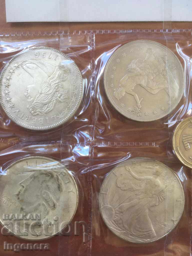 COIN COINS DOLLAR REPLICA-8 PCS - 5 COIN COINS DOLLAR REPLICA-8 PCS - 5