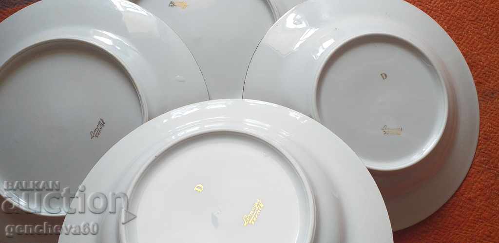 Auction Large plates Limoges FRANCE "Rose" 10 pieces Auction Large plates Limoges FRANCE "Rose" 10 pieces