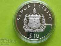 10 USD / Tala 1981 Samoa and Sisyphus Proof Silver 31.47