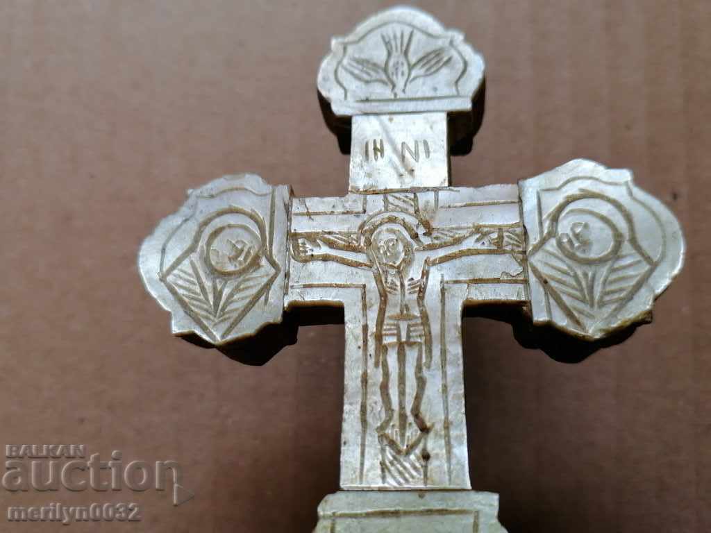 Auction 19th Revival Cross in Jerusalem mother of pearl Hadjilak God's tomb Auction 19th Revival Cross in Jerusalem mother of pearl Hadjilak God's tomb