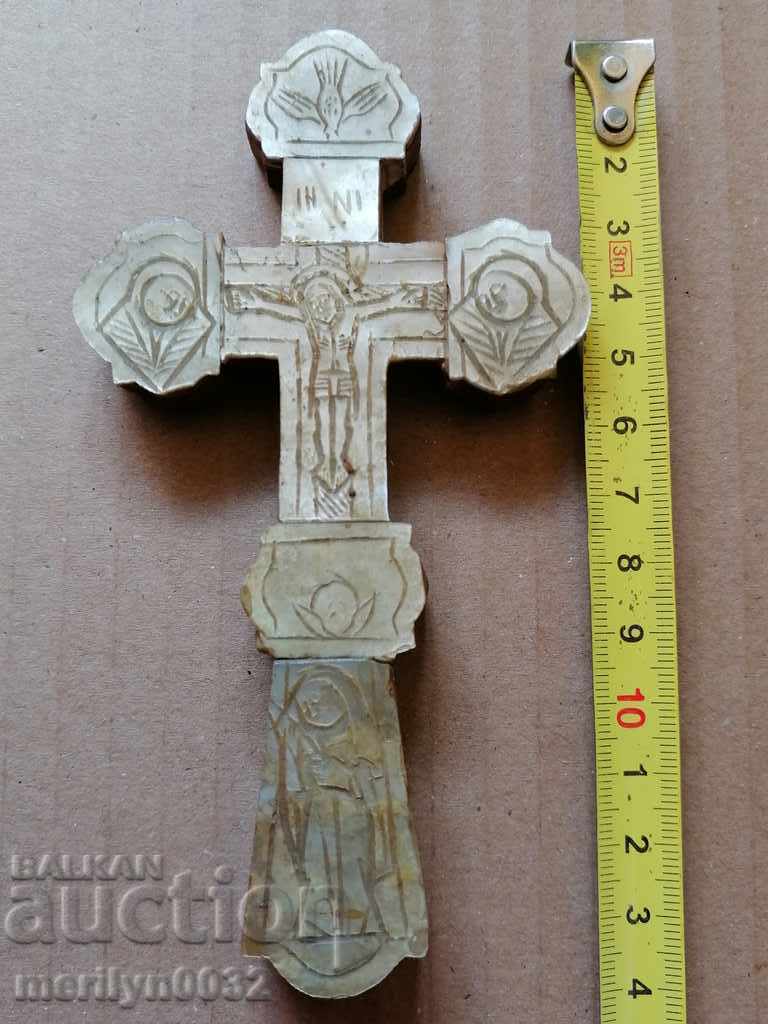 Delivery of 19th Revival Cross in Jerusalem mother of pearl Hadjilak God's tomb Delivery of 19th Revival Cross in Jerusalem mother of pearl Hadjilak God's tomb