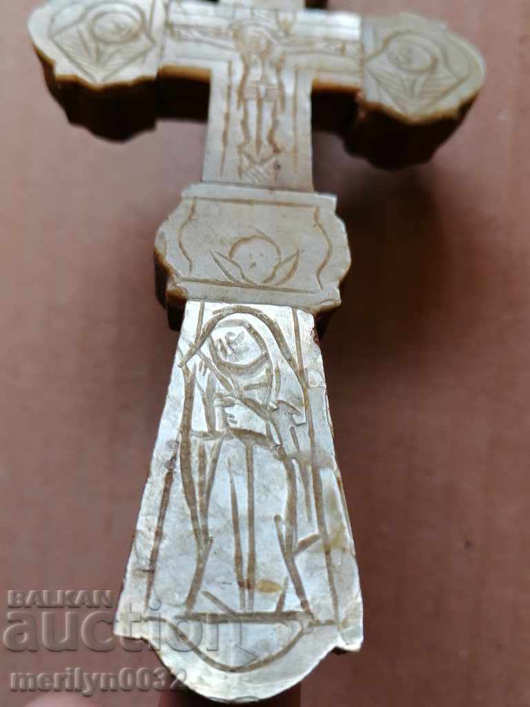 19th Revival Cross in Jerusalem mother of pearl Hadjilak God's tomb - 7 19th Revival Cross in Jerusalem mother of pearl Hadjilak God's tomb - 7