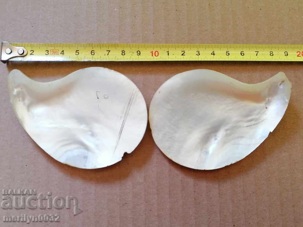 Auction  Pair of mother-of-pearl plaques from a belt buckle, early 19th century, belt buckles, traditional costume