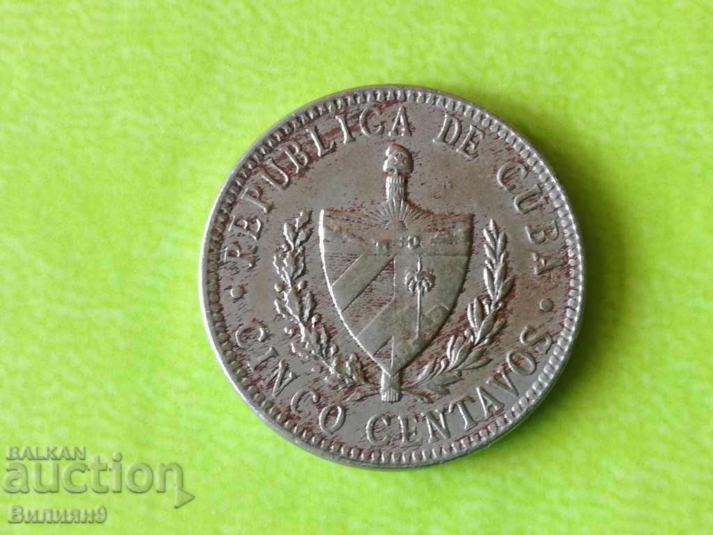 5 centavos 1920 Cuba C punct