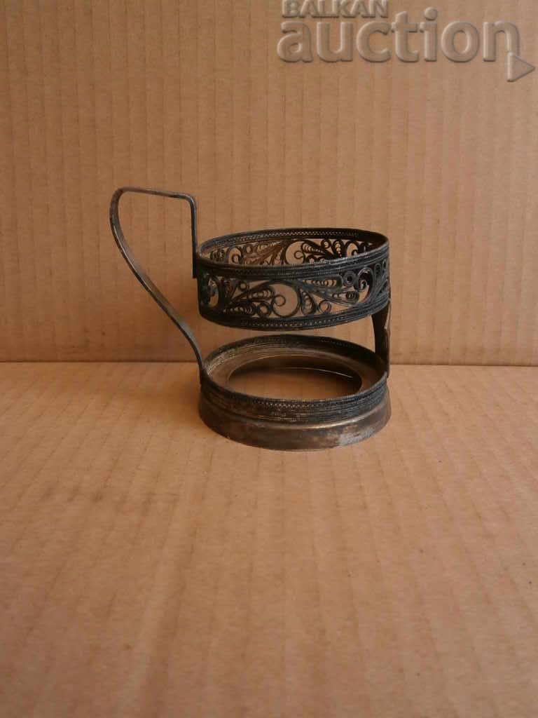 Old Silver Plated Filigree Coaster - 5 Old Silver Plated Filigree Coaster - 5