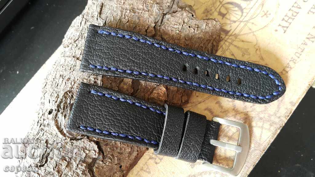 Leather watch strap 26mm Genuine leather by hand 744
